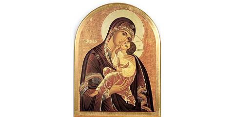 Quadro Madonna di Sofronov stampa su legno ad arco - 32 x 25 cm