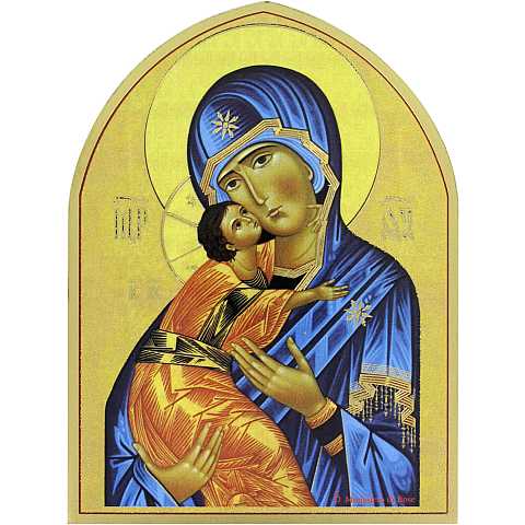 Quadro Madonna col Bambino a forma di cuspide - 25 x 34 cm