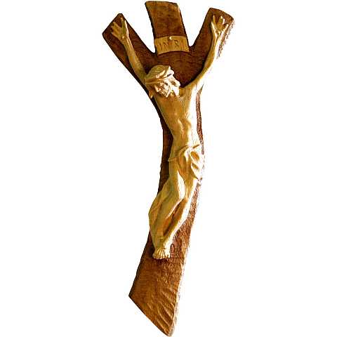 Cristo intagliato in legno naturale patinato cm 70