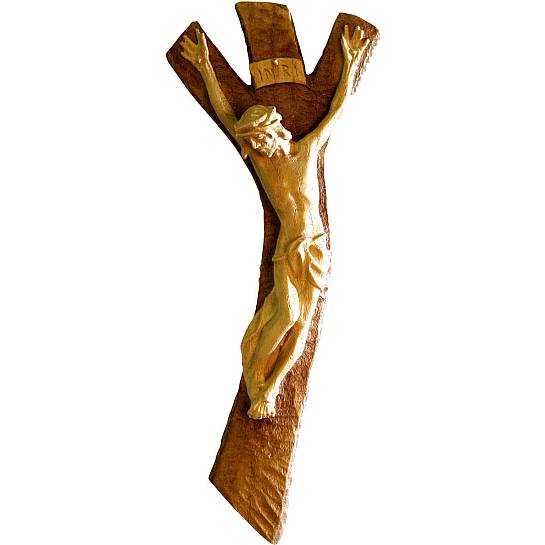 Crocifisso da parete con Cristo in legno naturale - 20 cm