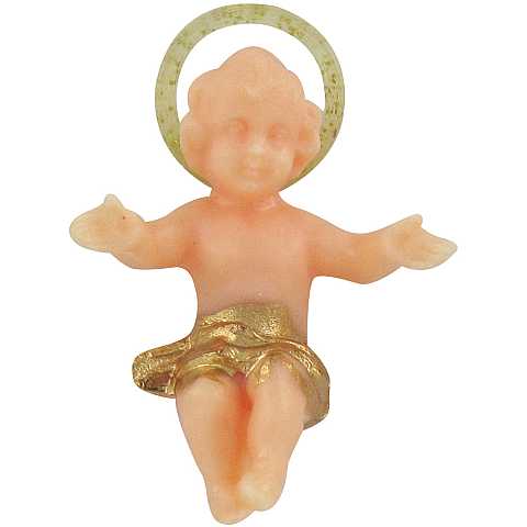 Gesù Bambino in plastica color carne - 4 cm