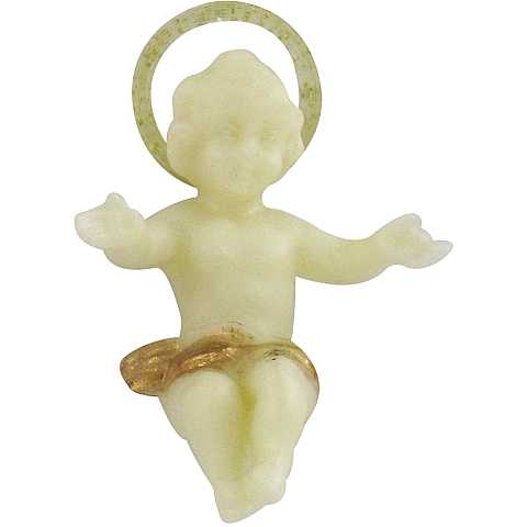 Gesù Bambino in plastica fosforescente - 5 cm circa