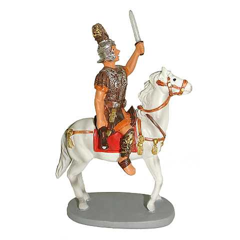 Statuine presepe: Soldato a cavallo linea Martino Landi per presepe da cm 10