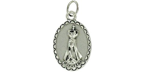 Medaglia Madonna di Fatima ovale in metallo - 2 cm