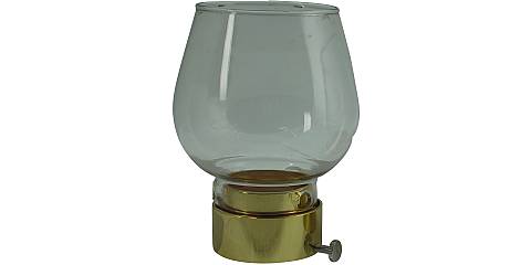Antivento in vetro da Ø 4 mm con ghiera a vite - metallo dorato
