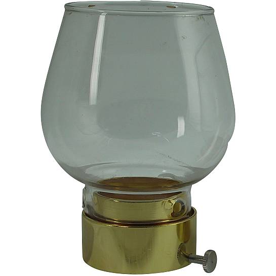 Antivento in vetro da Ø 4 mm con ghiera a vite - metallo dorato