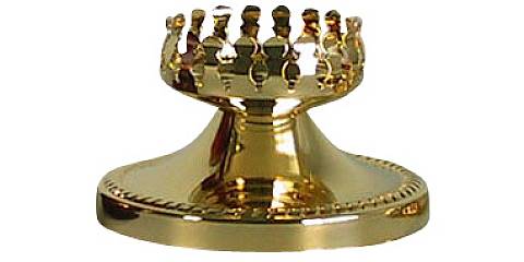 Portavetro per lampada del Santissimo in bronzo dorato - Ø 13 x 7,5 cm