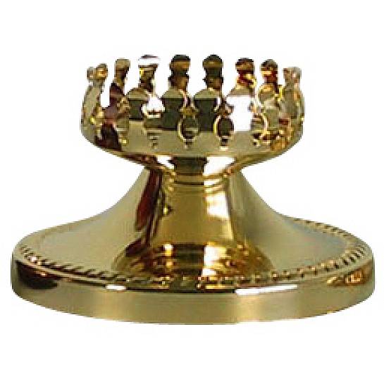 Portavetro per lampada del Santissimo in bronzo dorato - Ø 13 x 7,5 cm