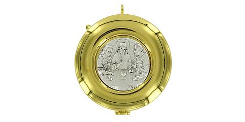 Teca eucaristica ostie con medaglia Ultima Cena - Ø 8 cm 