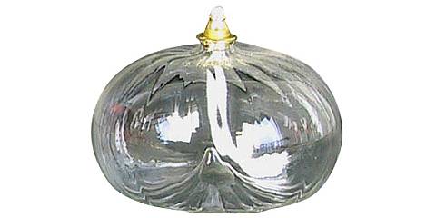 Lampada per il Santissimo in vetro soffiato a forma di melograno - Ø 10 - Altezza: 7 cm con stoppino