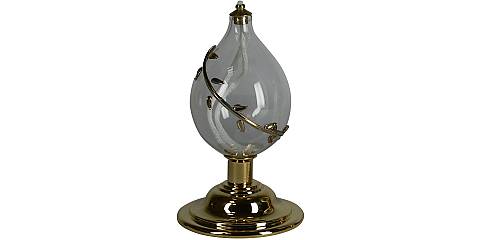 Lume a goccia in cristallo soffiato con decorazione dorata - Ø 8 x 13,5 cm 