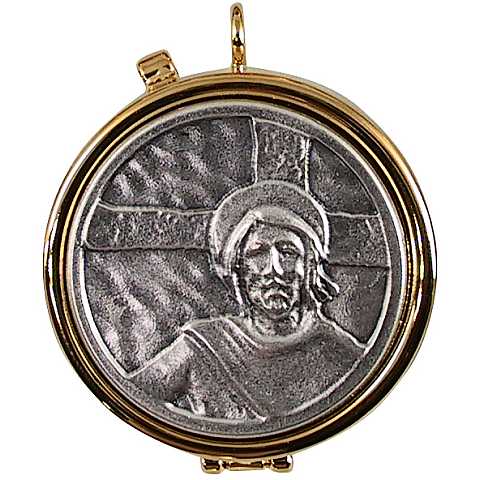 Teca eucaristica ostie con medaglia Ultima Cena - Ø 8 cm 