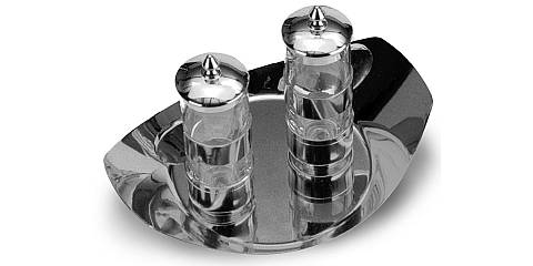 Ampolline in vetro con tappo e vassoio argentato - 100 cc