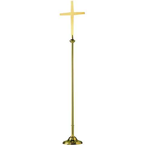 Croce da processione ad innesto in metallo nichelato 
