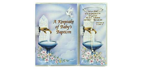 Bomboniera Battesimo: Libretto ricordo del battesimo con rosario - Inglese