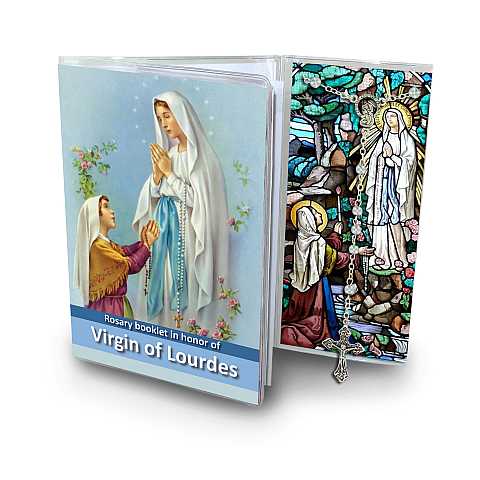 Libretto con rosario Madonna di Lourdes - inglese