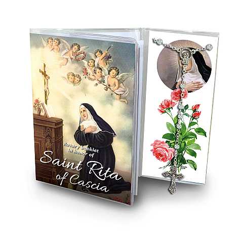 Libretto con rosario Santa Rita da Cascia - inglese