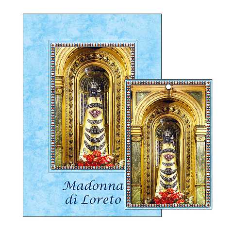 Tavoletta Madonna di Loreto con biglietto fustellato 