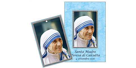 Biglietto fustellato con tavoletta di Santa Madre Teresa di Calcutta