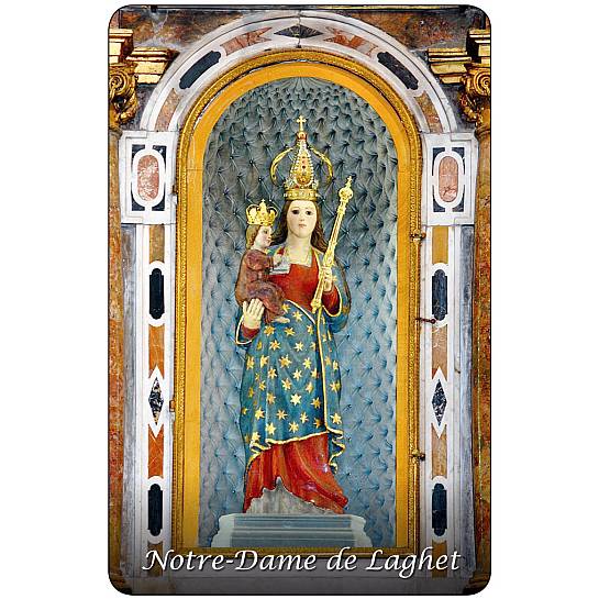 Card Madonna di Laghet in PVC da 5,5 x 8,5 cm - in francese