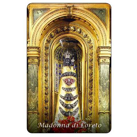 Card Madonna di Loreto in PVC da 5,5 x 8,5 cm - in italiano
