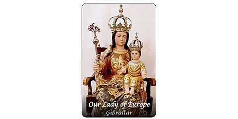Card Our Lady of Europe in PVC - misura 5,5 x 8,5 cm - Inglese