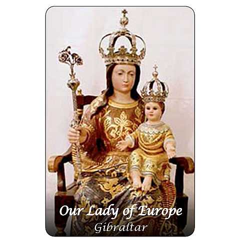 Card Our Lady of Europe in PVC - misura 5,5 x 8,5 cm - Inglese