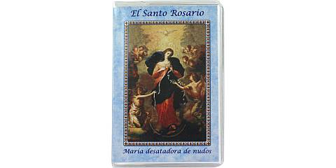 Libretto mini Santo Rosario cm 6,5 x 9,5 di Maria che scioglie i nodi - Spagnolo