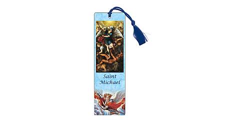 Segnalibro di San Michele Arcangelo con fiocchetto (inglese) - 3,8 x 12,6 cm