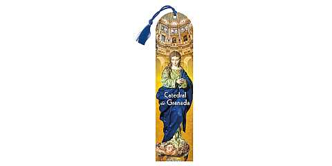 Segnalibro Vergine della Cattedrale di Granada a forma di cupola con fiocchetto - 5,5 x 22,5 cm- spagnolo