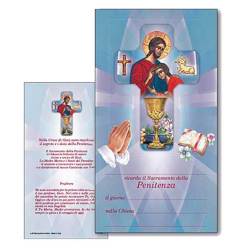 Ricordo dei Sacramenti cm 12x22 - Penitenza - Italiano