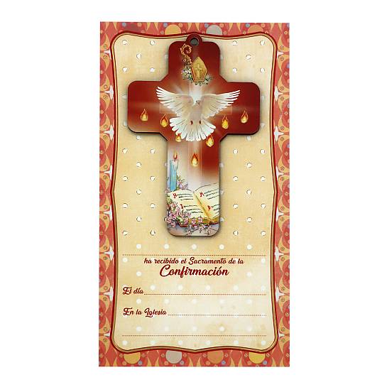 Croce Spirito Santo con certificato e preghiera in spagnolo