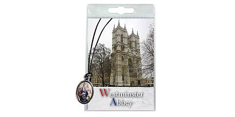 Medaglia San Pietro  Abbazia di Westminster) con laccio e preghiera in inglese