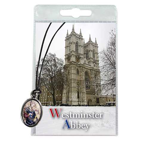 Medaglia San Pietro  Abbazia di Westminster) con laccio e preghiera in inglese