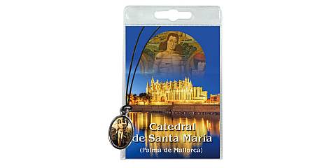 Medaglia San Sebastiano (cattedrale Palma MaiorcA con laccio e preghiera in spagnolo