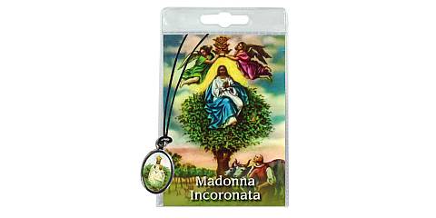 Medaglia Madonna dell'Incoronata con laccio e preghiera in italiano