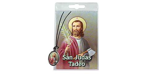 Medaglia San Giuda Taddeo Madrid con laccio e preghiera in spagnolo	