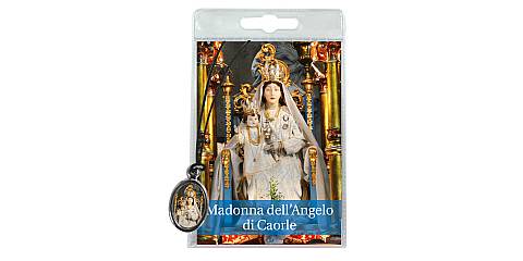 Medaglia Madonna di Caorle con laccio e preghiera in italiano