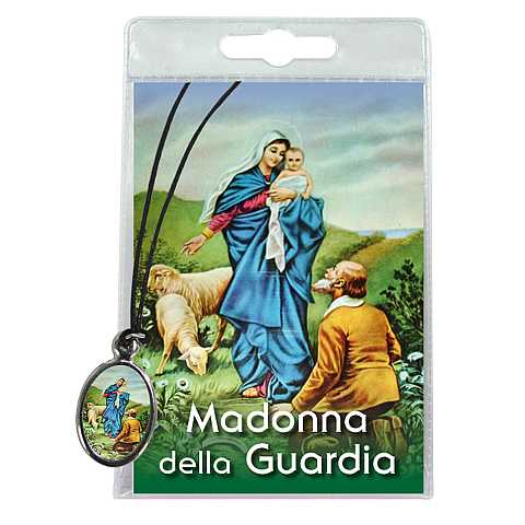Medaglia Madonna della Guardia (GenovA con laccio e con preghiera in italiano