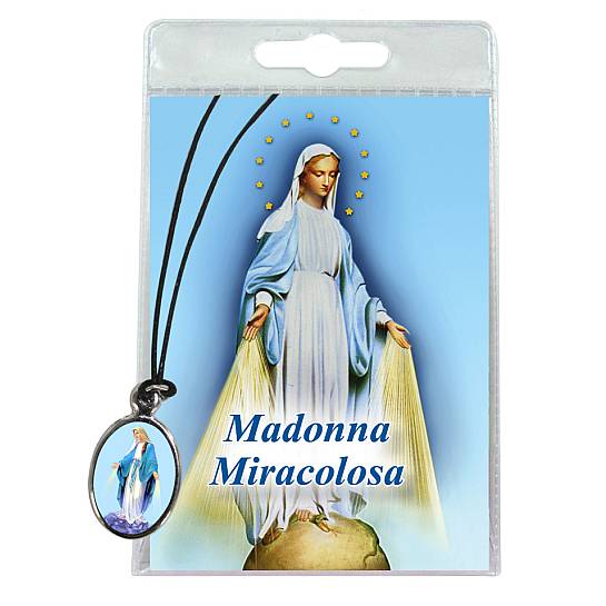 Medaglia Miracolosa con laccio e preghiera in italiano