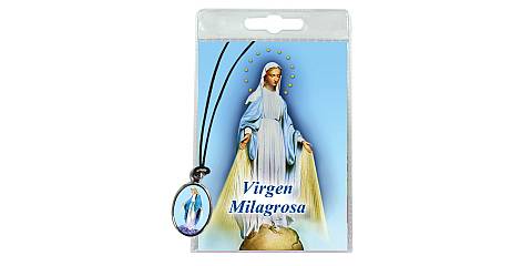 Medaglia Miracolosa con laccio e preghiera in spagnolo