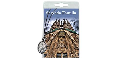 Medaglia Sagrada Familia (BarcelonA con laccio e preghiera in spagnolo