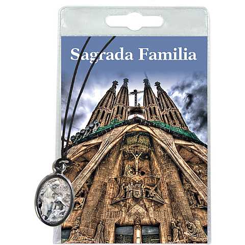 Medaglia Sagrada Familia (BarcelonA con laccio e preghiera in spagnolo