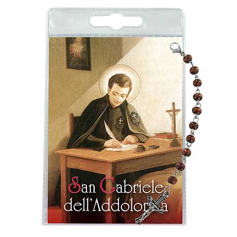 Decina di S. Gabriele dell'Addolorata con blister trasparente e preghiera