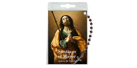 Decina di San Giacomo il maggiore con blister trasparente e preghiera - spagnolo