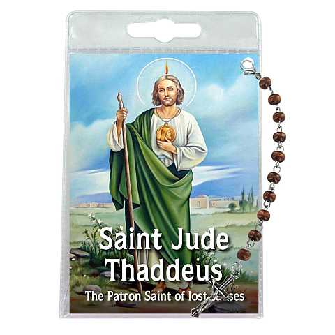 Decina di San Giuda Taddeo con blister trasparente e preghiera - inglese