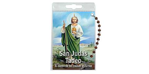 Decina di San Giuda Taddeo con blister trasparente e preghiera - spagnolo