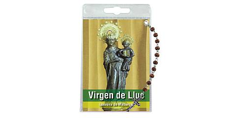 Decina della Madonna di Lluc con blister trasparente e preghiera - spagnolo