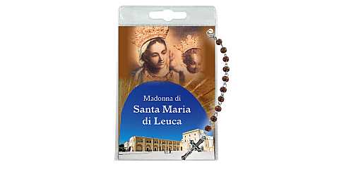 Decina della Madonna di Leuca con blister trasparente e preghiera	
