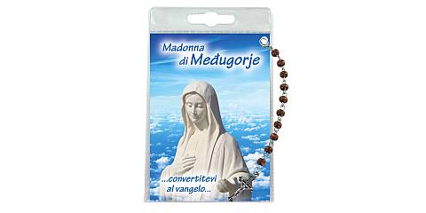 Decina della Madonna di Medjugorje con blister trasparente e preghiera 